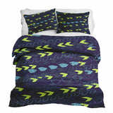 Set di biancheria da letto con coperte terapeutiche blu scuro con frecce