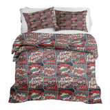 Set di biancheria da letto con coperta terapeutica rossa con fumetto