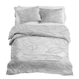 Set di biancheria da letto con coperte terapeutiche e foglie di palma grigie