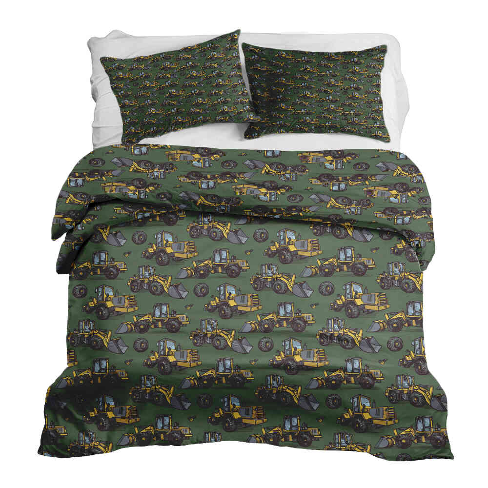 Set di biancheria da letto con coperta terapeutica verde trattore