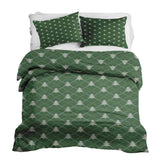 Set di biancheria da letto con coperte terapeutiche verde con alberi di abete