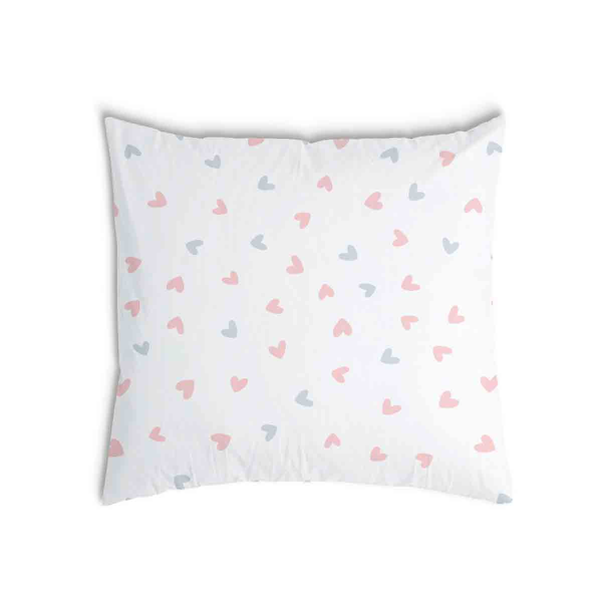 Cuscino sanitario bianco con piccoli cuoricini