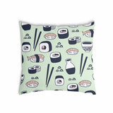 Cuscino salute verde chiaro con sushi