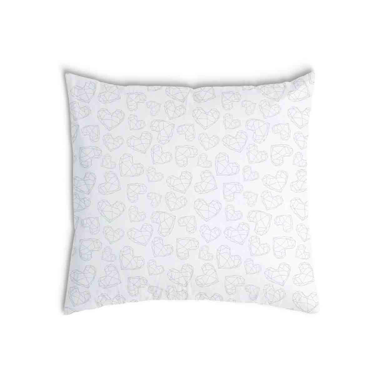 Cuscino salute bianco con cuori geometrici