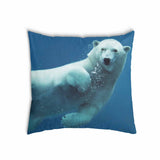 Cuscino salute blu con orso polare