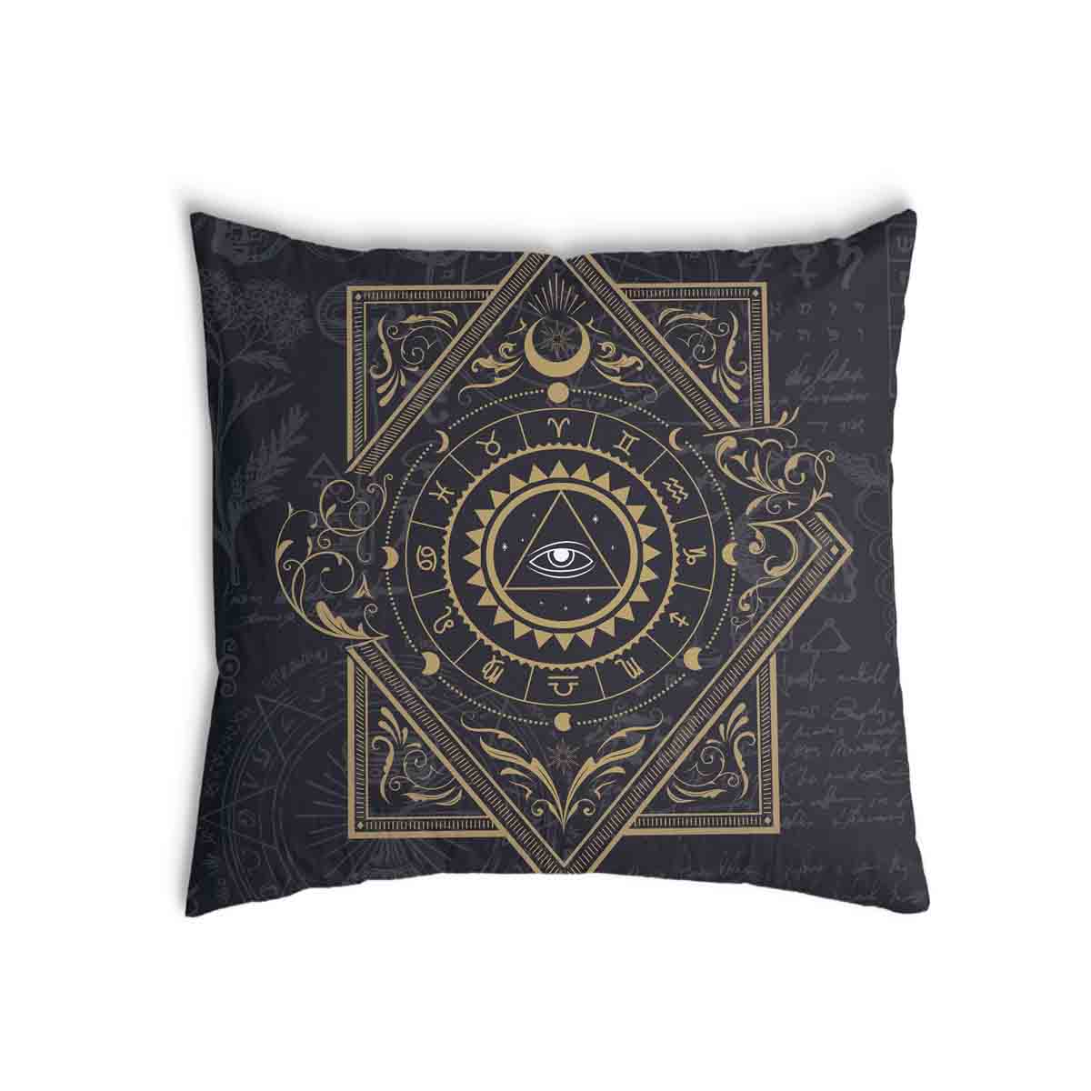 Cuscino salute nero Mandala mistico