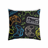 Cuscino sanitario nero con console di gioco