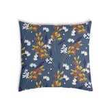 Cuscino sanitario blu con mazzo di fiori