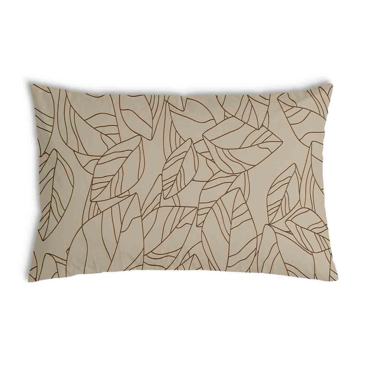 Cuscino sanitario beige con foglia nera