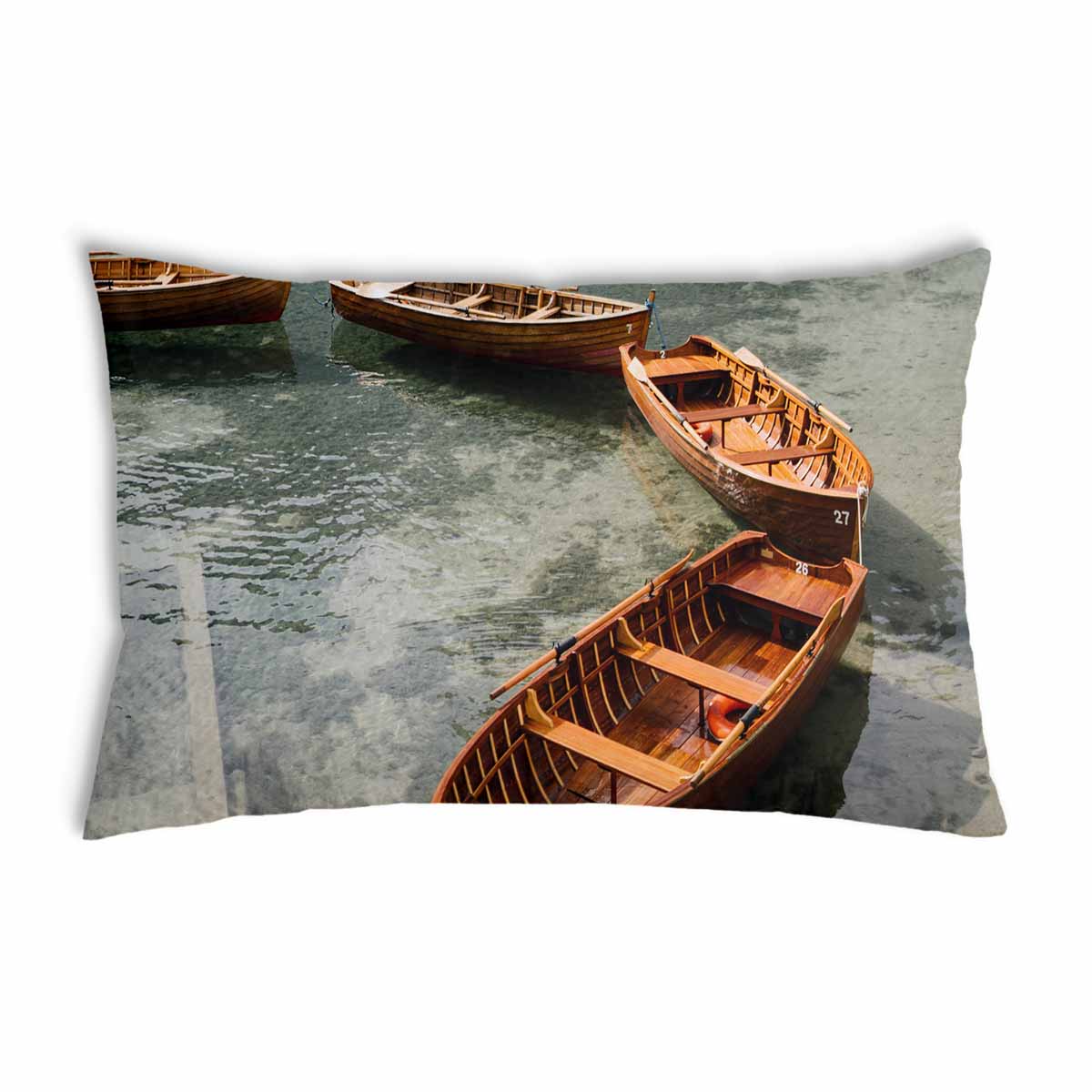 Cuscino salute lago con barche