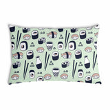 Cuscino salute verde chiaro con sushi