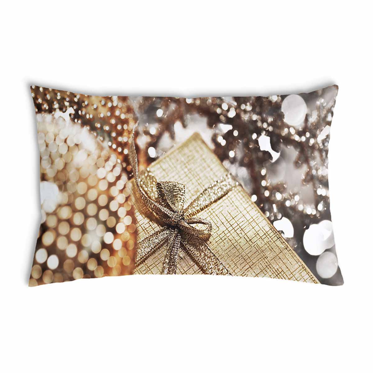 Cuscino salute con regalo dorato