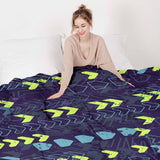 Set di biancheria da letto con coperte terapeutiche blu scuro con frecce