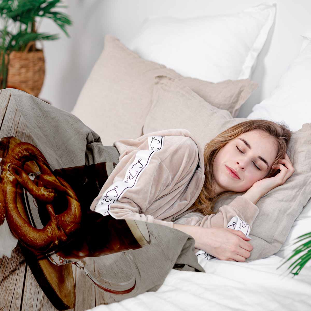 Set di biancheria da letto con coperte terapeutiche e pretzel