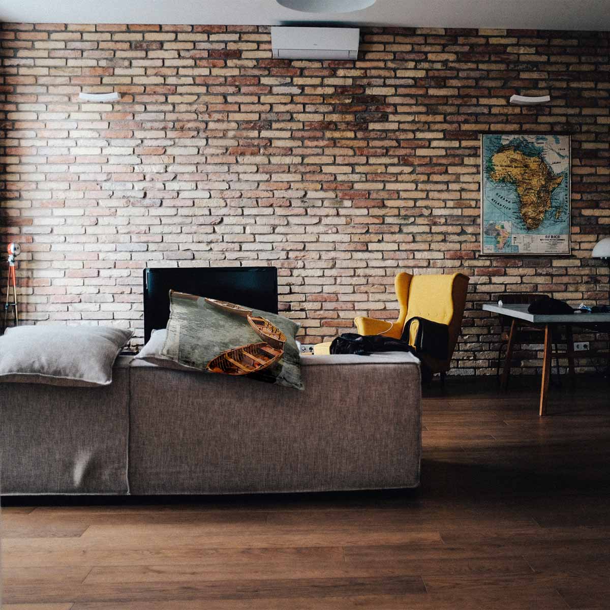 Cuscino salute lago con barche