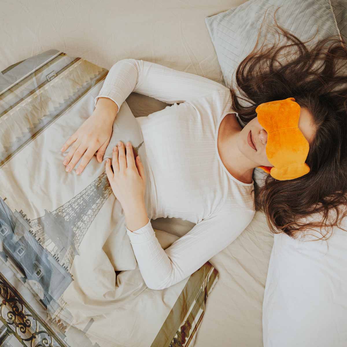 Set di biancheria da letto con coperta terapeutica gialla Parigi