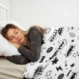 Set di biancheria da letto con coperte terapeutiche bianche con supereroi