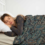 Coperta terapeutica originale - Rivestimento in cotone con motivo hawaiano verde