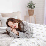 Set di biancheria da letto con coperte terapeutiche bianco con cerchi verdi