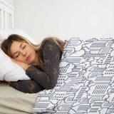 Set di biancheria da letto con coperta terapeutica bianca New York