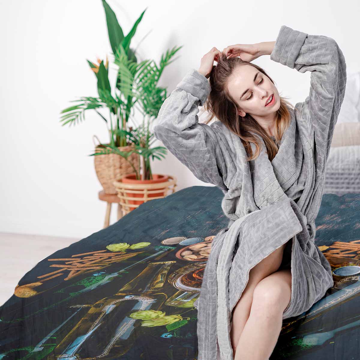 Set di biancheria da letto con coperta terapeutica sera italiana