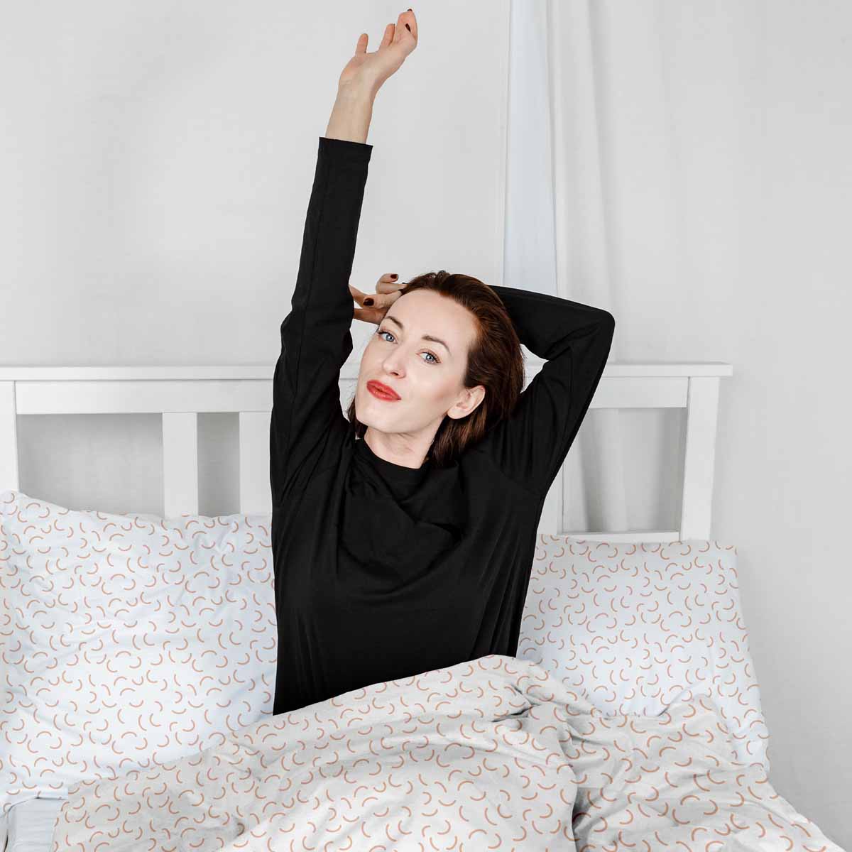 Coperta terapeutica originale - Rivestimento in cotone bianco con mezze lune