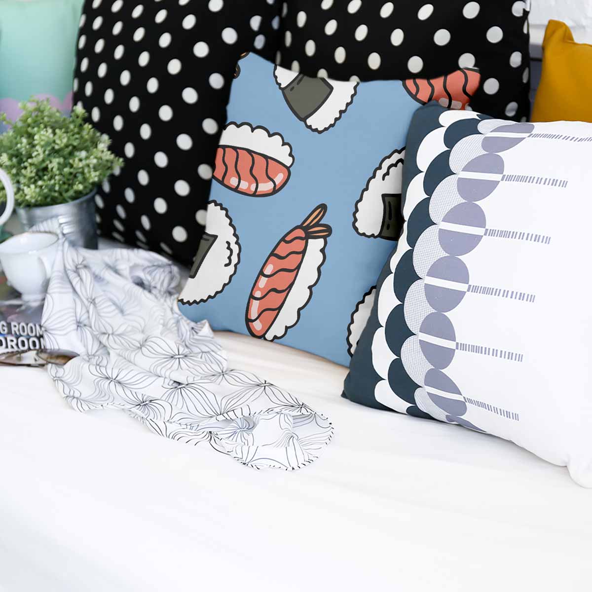 Cuscino sanitario con sashimi