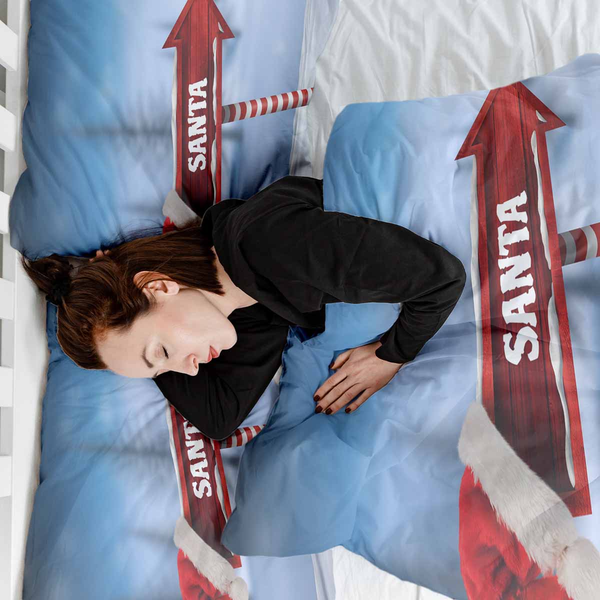 Set di biancheria da letto con coperta terapeutica e Babbo Natale