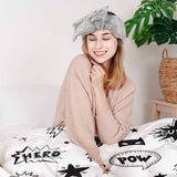 Set di biancheria da letto con coperte terapeutiche bianche con supereroi