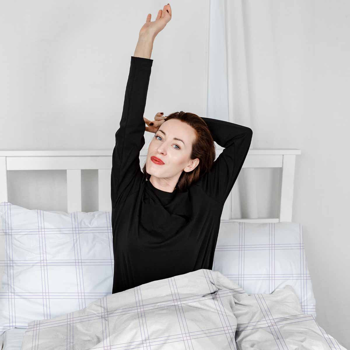 Set di biancheria da letto con coperte terapeutiche bianco con strisce viola