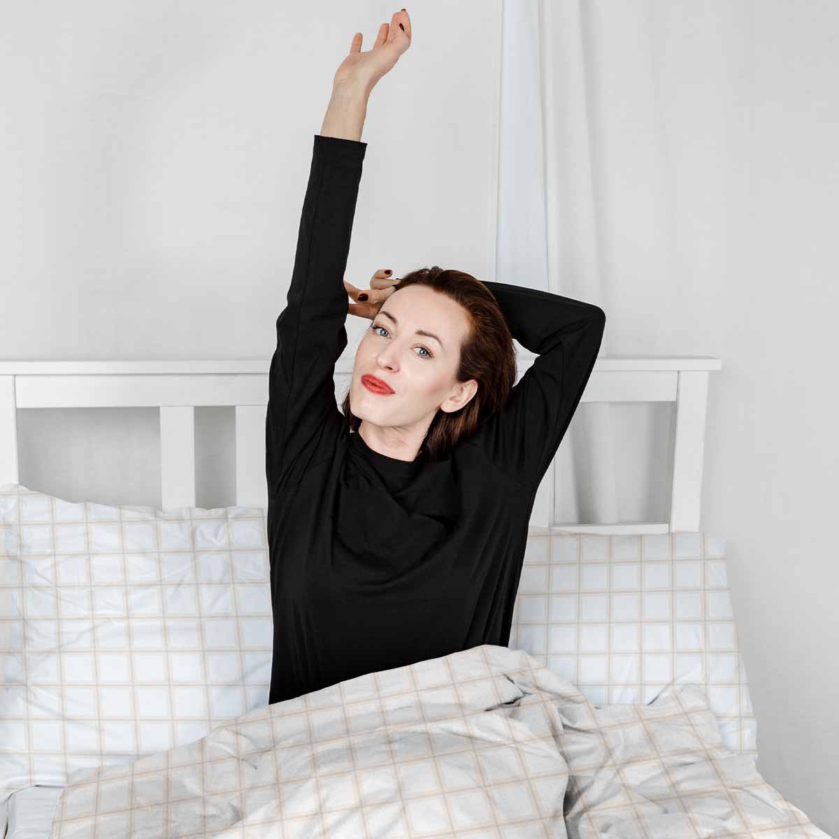 Set di biancheria da letto con coperta terapeutica arancione beige a quadri