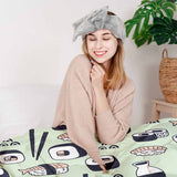 Set di biancheria da letto con coperta terapeutica verde chiaro con sushi