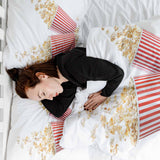 Set di biancheria da letto con coperta terapeutica bianca con popcorn