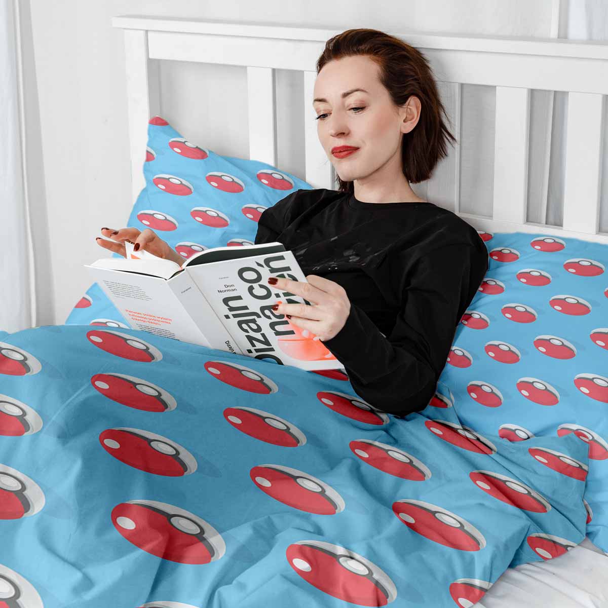 Coperta terapeutica originale - Rivestimento in cotone azzurro chiaro con Pokemon
