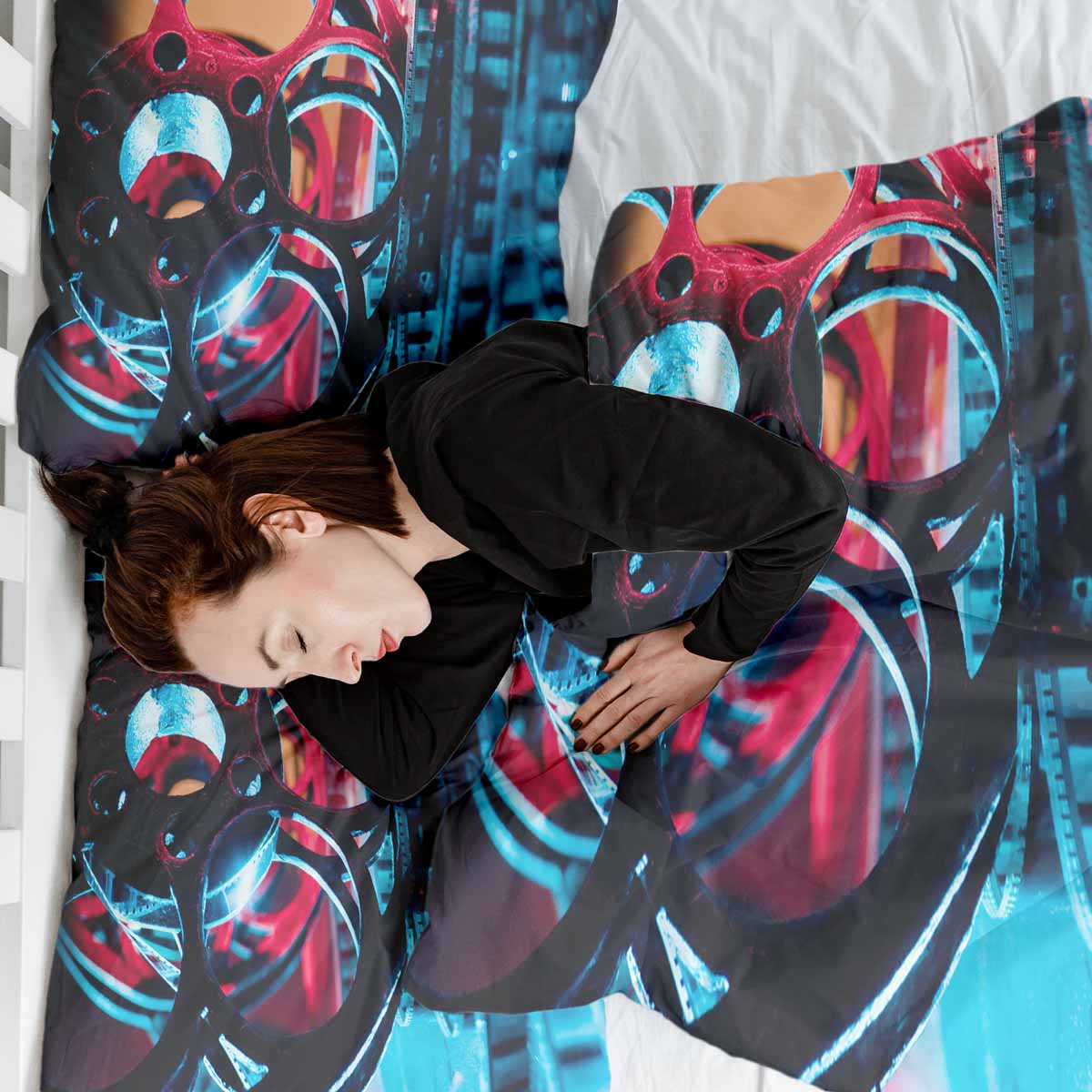 Set di biancheria da letto con coperta terapeutica e movimento a orologeria