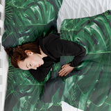 Coperta terapeutica originale - Rivestimento in cotone con pianta di Monstera