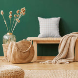 Cuscino salute arancione beige a quadri
