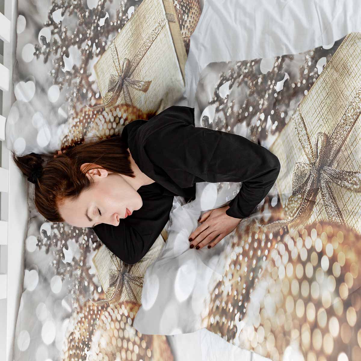 Set di biancheria da letto con coperta terapeutica e regalo dorato