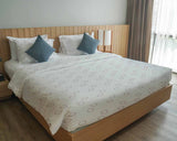 Set di biancheria da letto con coperte terapeutiche bianco con cerchi