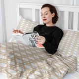 Set di biancheria da letto con coperte terapeutiche bianco con cerchi beige