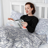 Set di biancheria da letto con coperta terapeutica bianca New York
