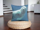 Cuscino salute blu con orso polare