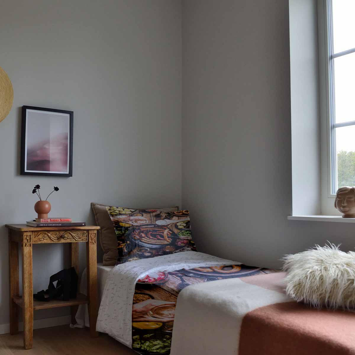 Set di biancheria da letto con coperta terapeutica e piatto per salsicce