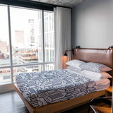 Set di biancheria da letto con coperta terapeutica bianca New York