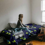 Set di biancheria da letto con coperte terapeutiche blu scuro con frecce