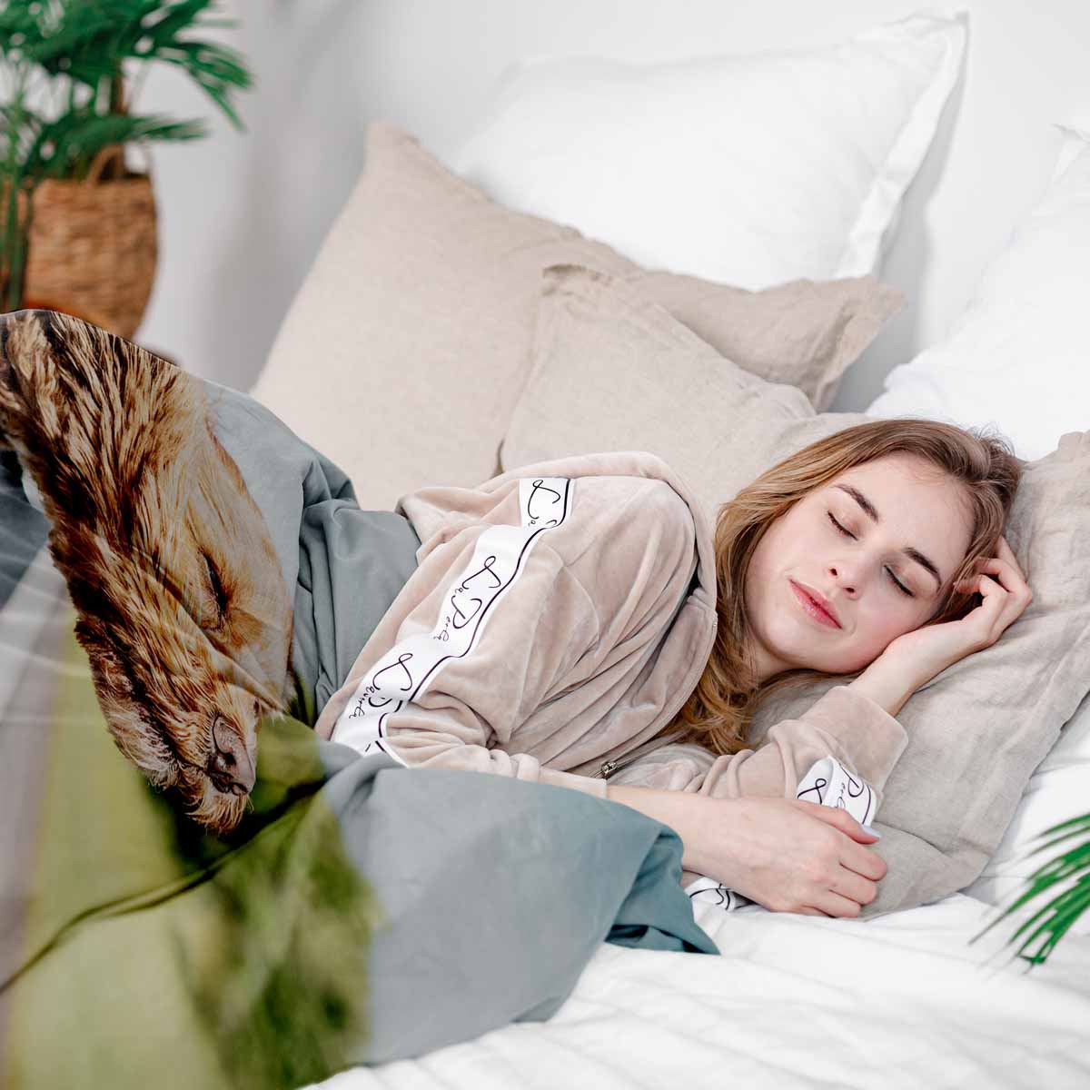 Set di biancheria da letto con coperta terapeutica con cane in auto