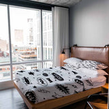 Set di biancheria da letto con coperte terapeutiche bianche con supereroi