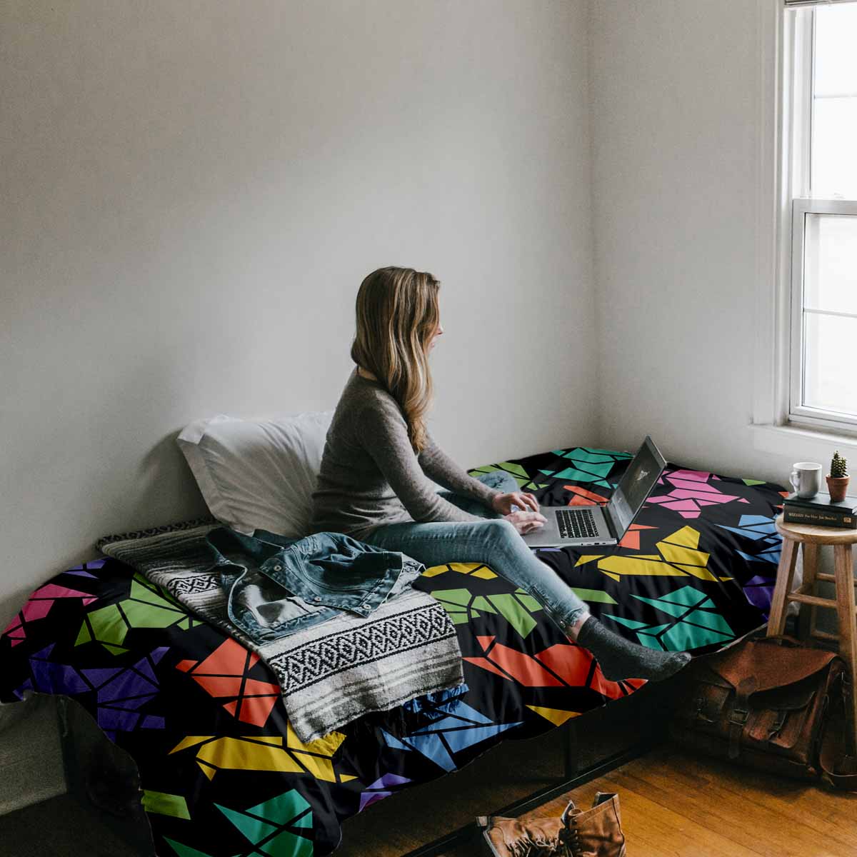 Set biancheria da letto con coperta terapeutica Origami cane