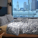 Set di biancheria da letto con coperta terapeutica bianca New York