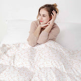 Set di biancheria da letto con coperte terapeutiche bianco con mezzi cerchi